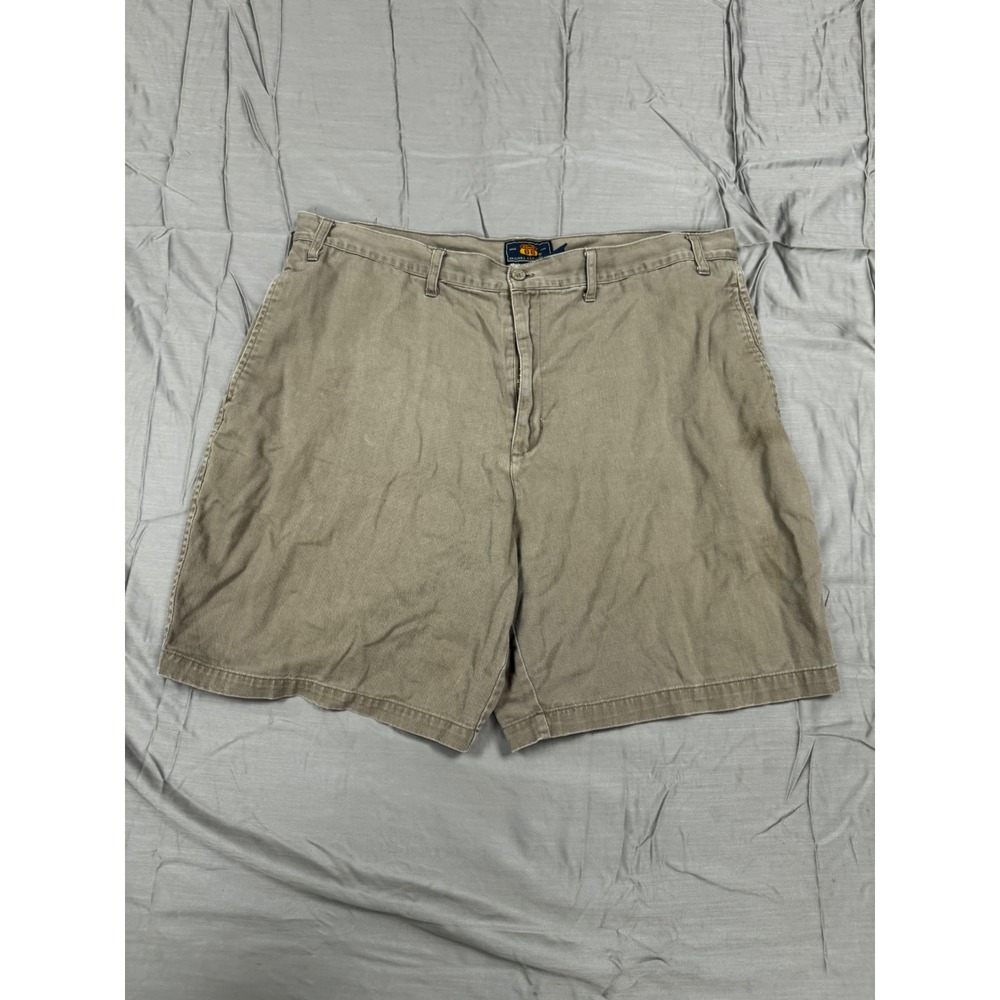 Route 66 Mens Khaki Chino Shorts Size 40 Tan Cotton Twill 7 Inch Inseam 38 Waist
